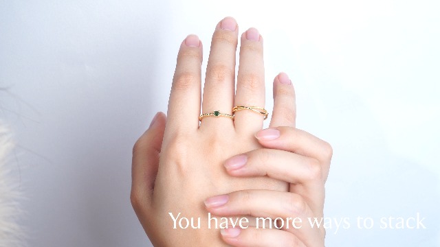 Oura Ring 4 LevyPan 2-Pack 14K Gold Plated Stacking Rings